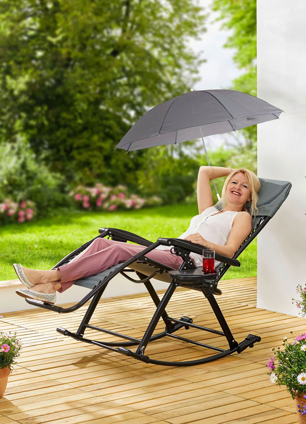 Sonnenschirm für Schaukelstuhl