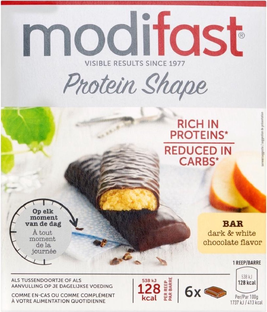 Modifast Protein Shape Snackreep Pure & Witte Chocolade 6ST