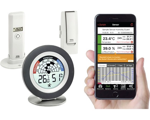 Hygrometer Cosy Radar binnen/buiten digitaal