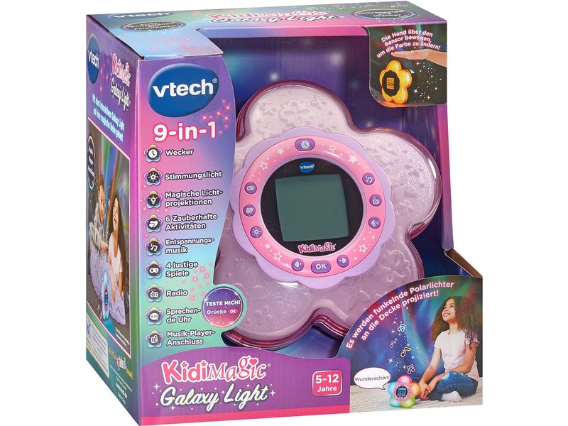 Vtech Kidimagic Galaxy Light -DE- Magischer Wecker mit farbenfrohen Lichtprojektionen und tollen Wahrsage-Funktionen sowie lustigen Spielen