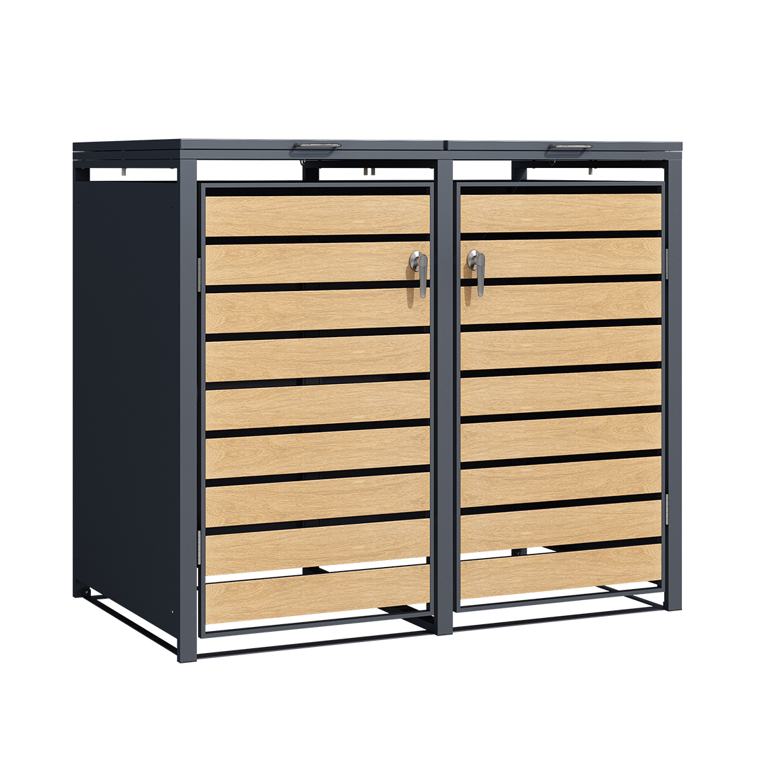 Holmberg Mülltonnenbox für 2x 60L/120L/240L Boxen 2 Türen