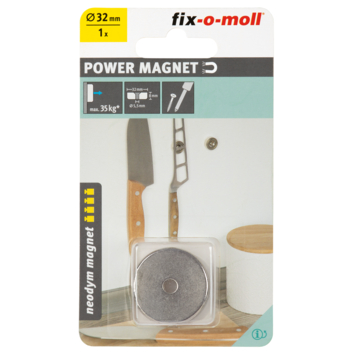 Magneet Neodymium met schroefgat 32x8mm