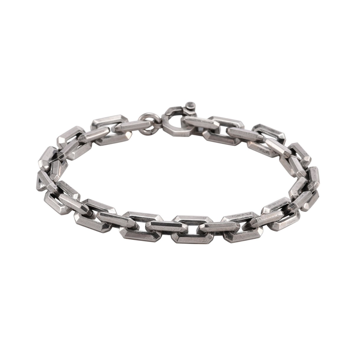 Bracelet Homme Argent Maille Facettée