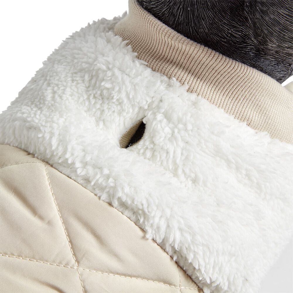 Veste pour chien dessus sherpa beige et blanc - Taille L