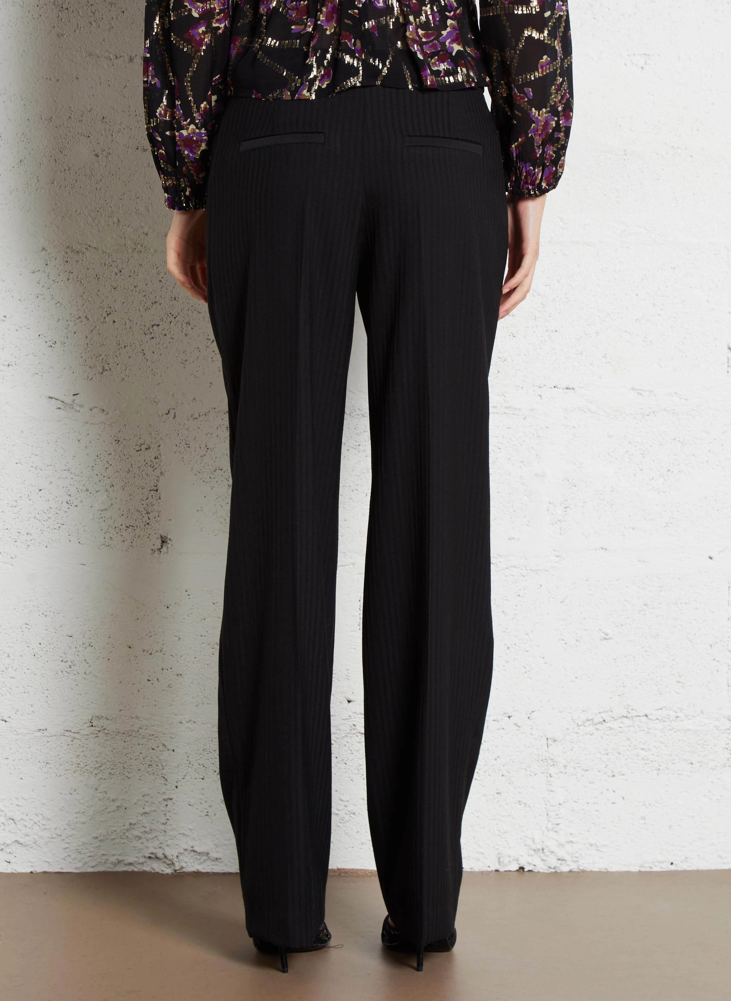 SKAD - Pantalon droit à rayures| Noir