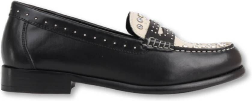 Bronx Lage Schoen in Zwart Wit Zilver Black Dames