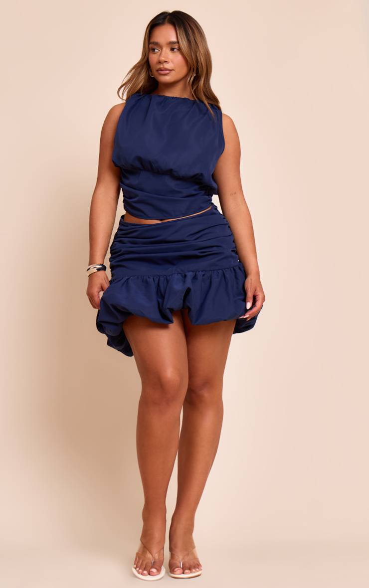 Bleu Marine Jupe Mini Bouffante Froncée À Ourlet Tombant Co-ord Shape