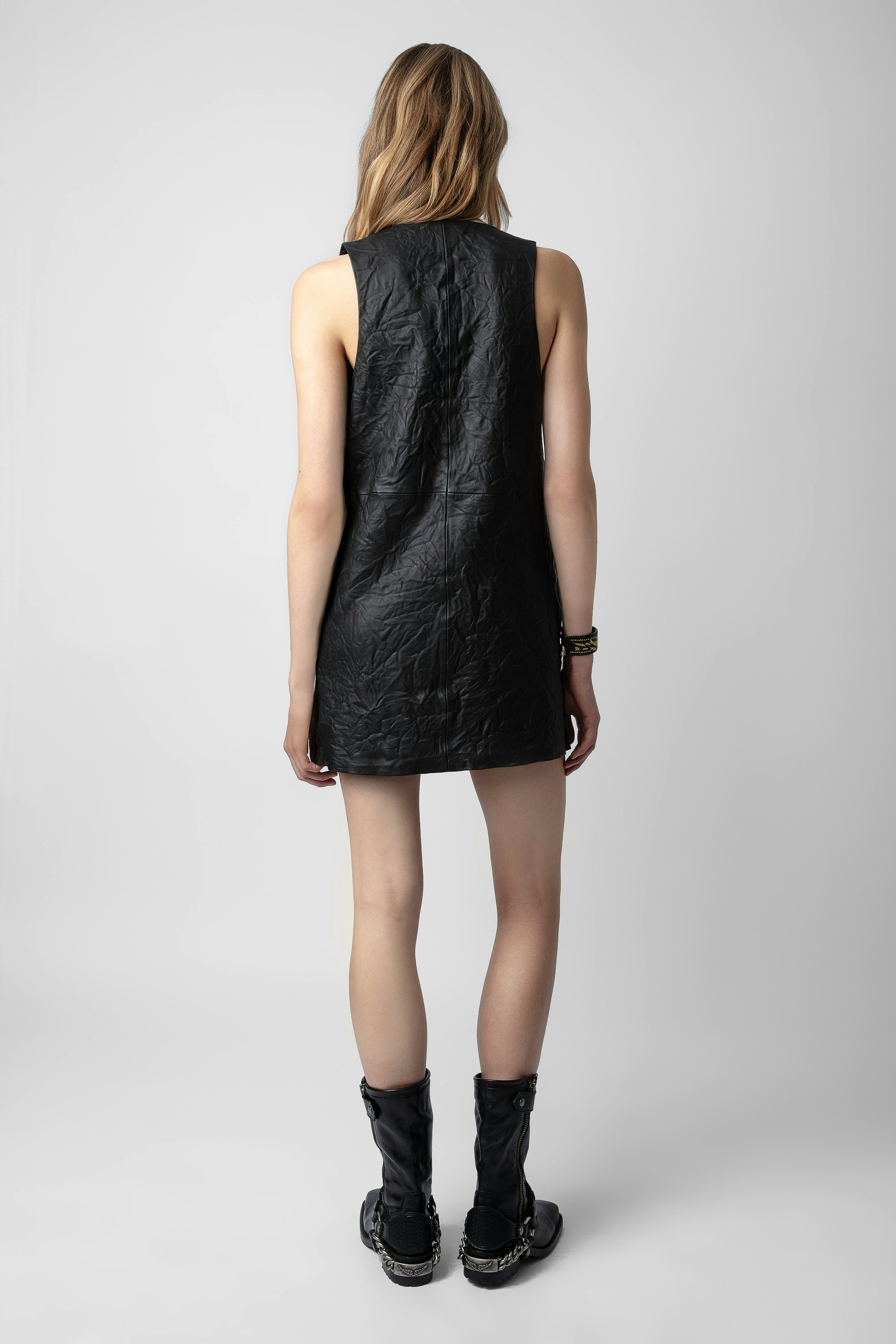 Robe Rasha Cuir Froissé