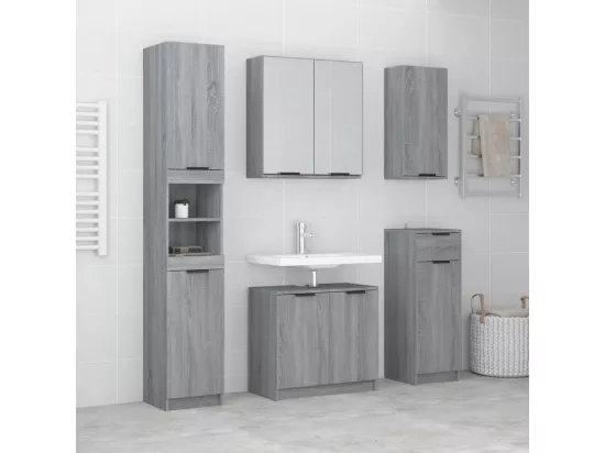 Meubles de salle de bain 5 pcs Sonoma gris Bois d'ingénierie