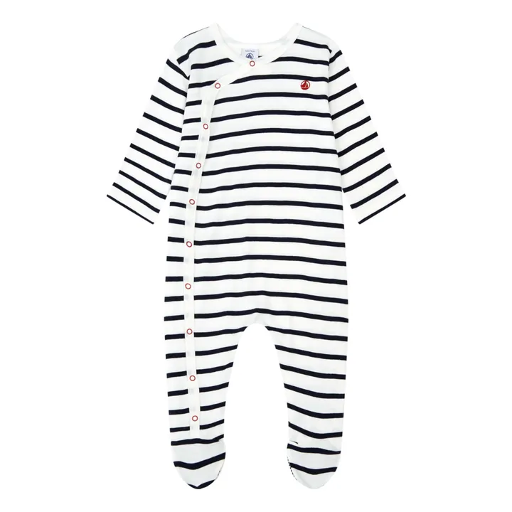 Petit Bateau Pyjama en Côte à Rayures | Bleu marine