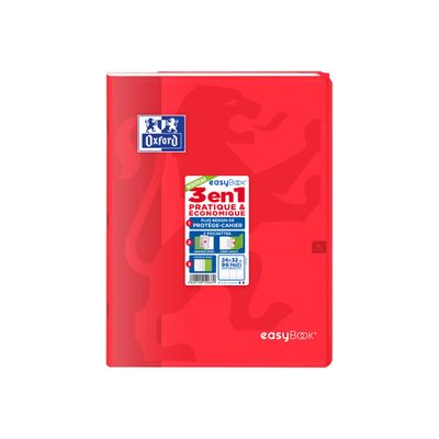 Oxford EasyBook - Cahier polypro 24 x 32 cm - 96 pages - grands carreaux (Seyes) - disponible dans différentes couleurs