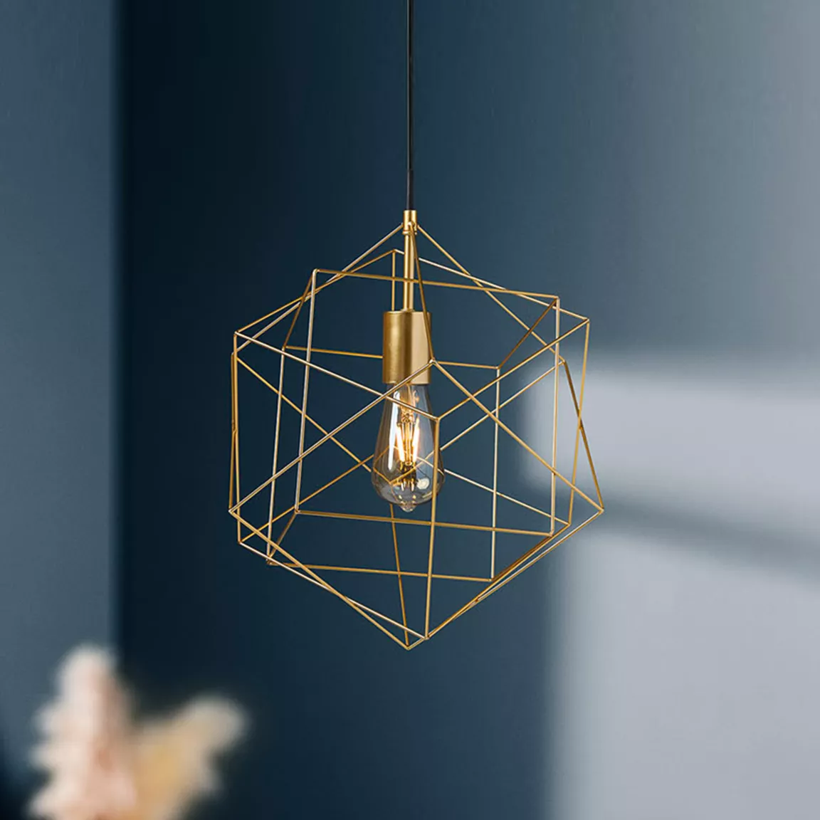 Suspension lumineuse en métal (D40 cm) Céleste Or