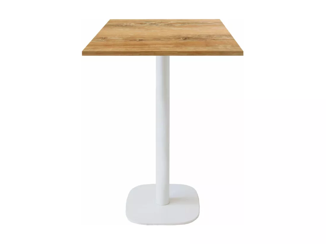 Mange-debout 60 x 60 cm - modèle Round pied blanc chêne slovène