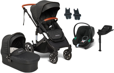 Beemoo Maxi 4 Duovogn Inkl. Cybex Aton B2 Babybilstol & Base, Black/Volcano Black