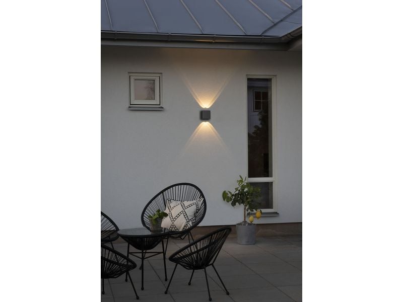 Konstsmide Wandleuchte Chieri, 3000K, 4W, Anthrazit Aussenwandleuchte