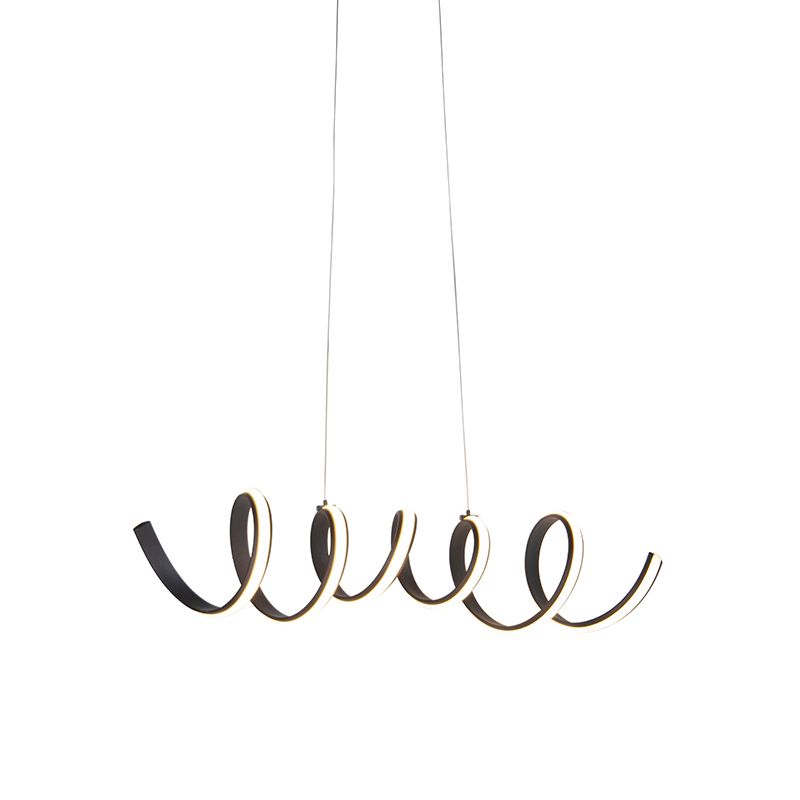 Design hanglamp zwart dimbaar incl. LED groot - Twisted