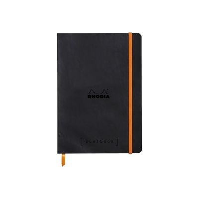 Rhodia Goalbook - Carnet souple A5 - 224 pages numérotées - petits carreaux - noir