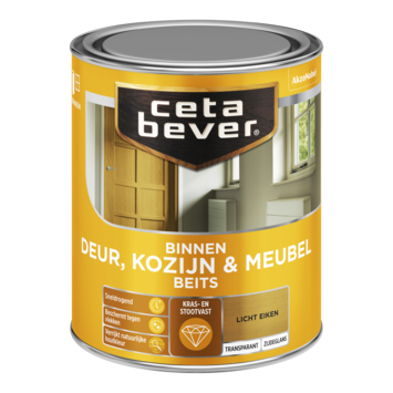 CetaBever Deur, Kozijn & Meubelbeits zijdeglans transparant licht eiken 750 ml