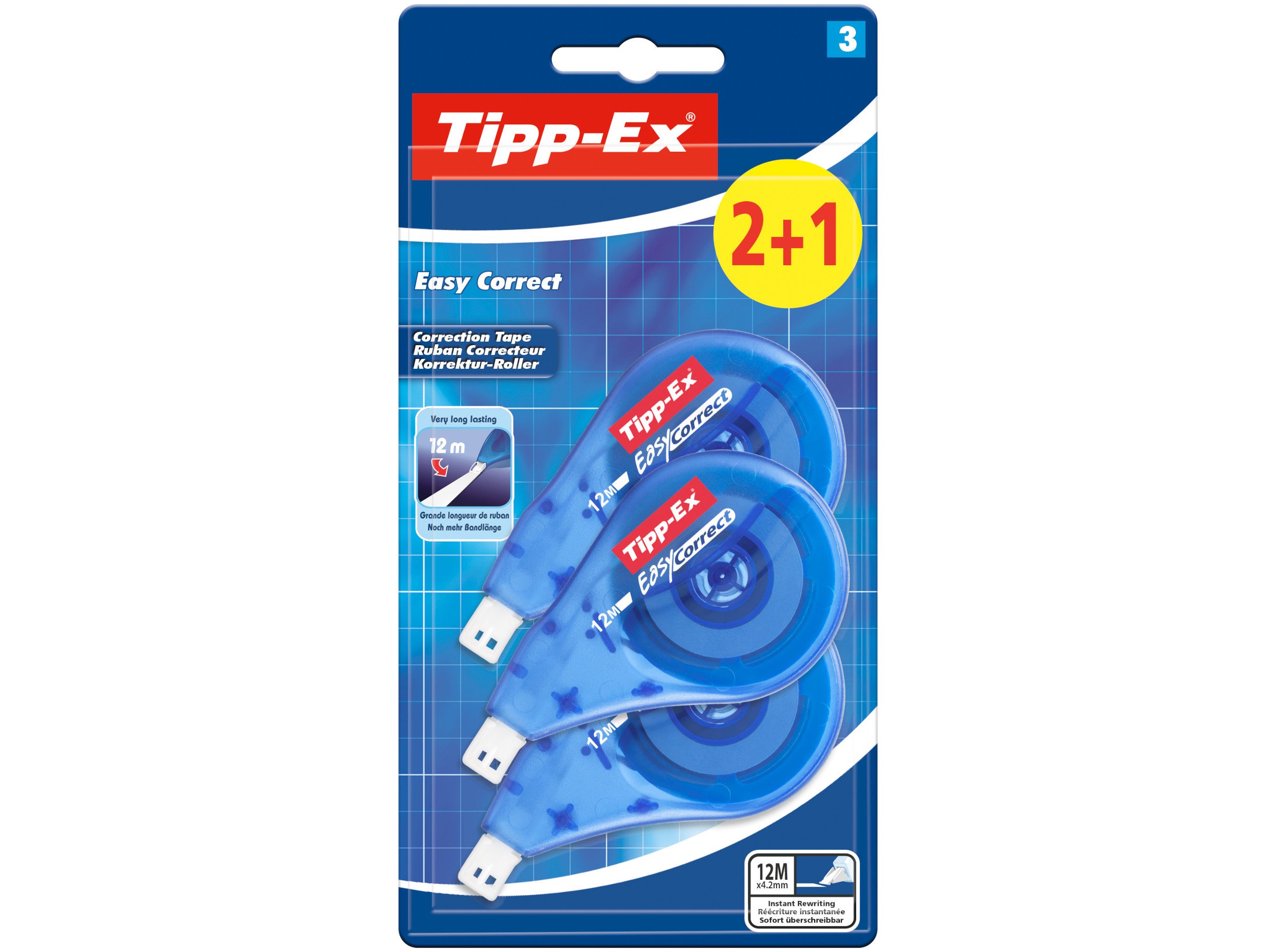 FITA CORRETORA TIPP-EX EASY CORRECT 3 UNIDADES