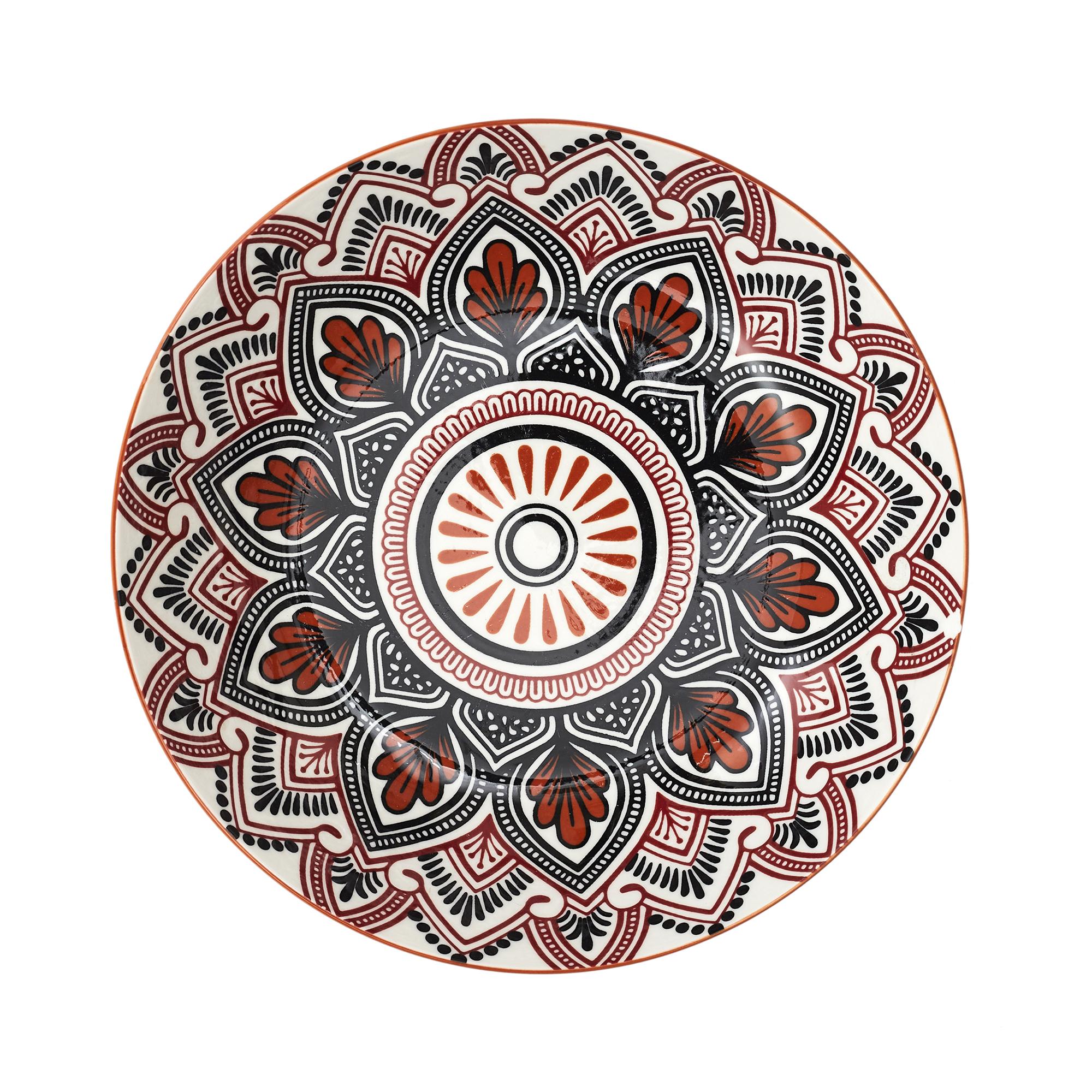 ASSIETTE CREUSE MANDALA ORANGE D.20CM