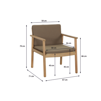 Loungestoel Pip bruin hout