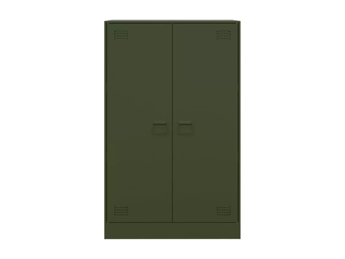 Buffet vert olive 67x39x107 cm acier