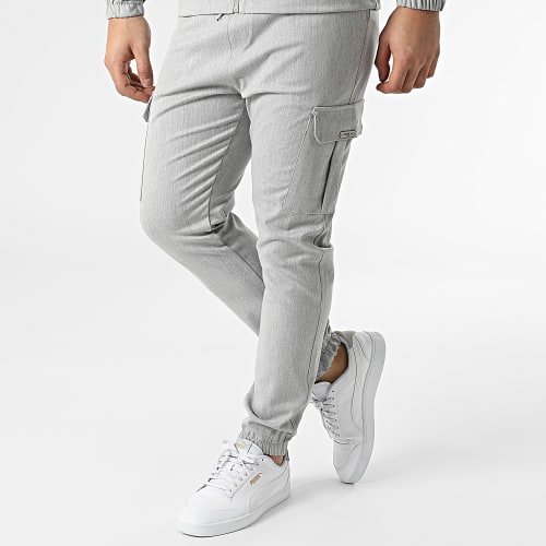 Ensemble Veste Zippée Et Jogger Pant MK-18 Gris Chiné