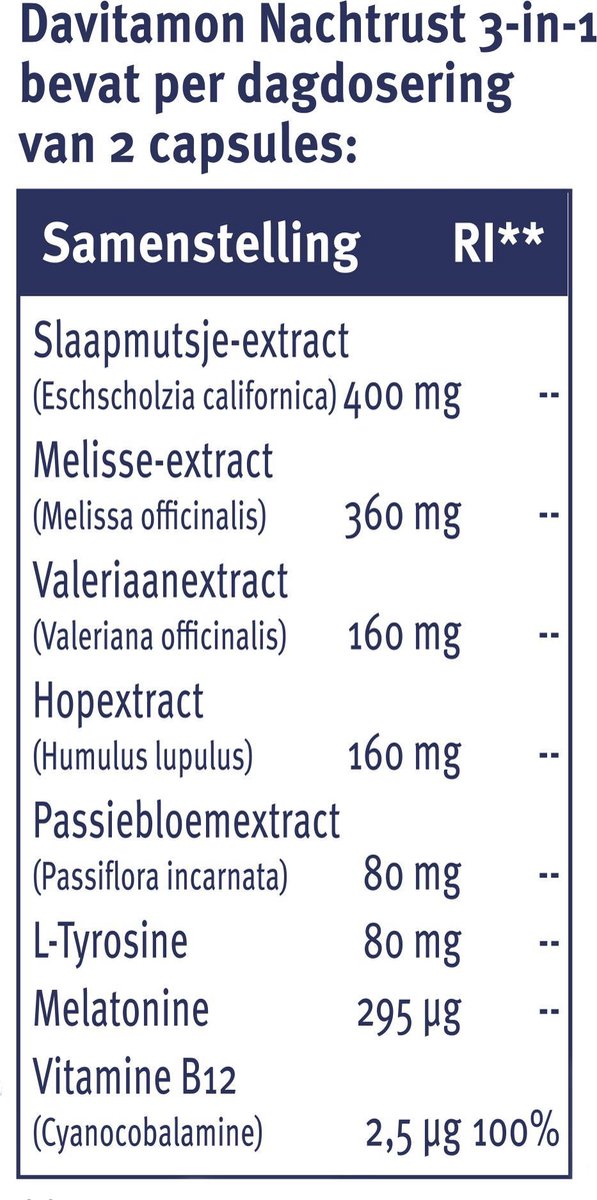 Davitamon Nachtrust 3-In-1 (20 capsules)