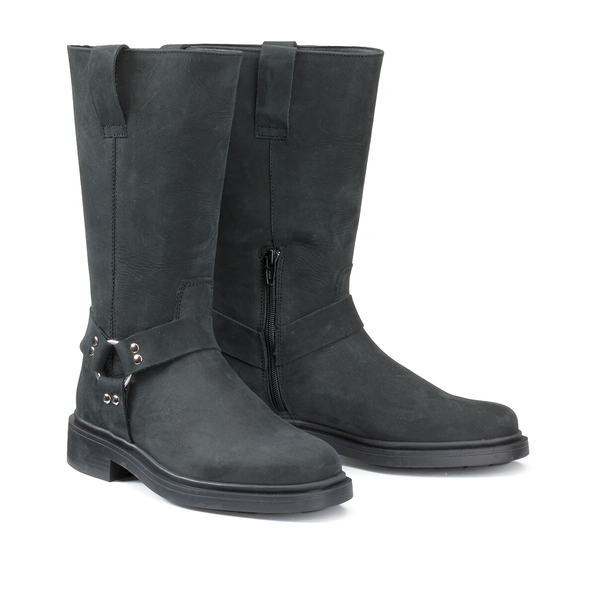 COLEÇÕES LA REDOUTE<br>Botas de motociclista em couro nobuck