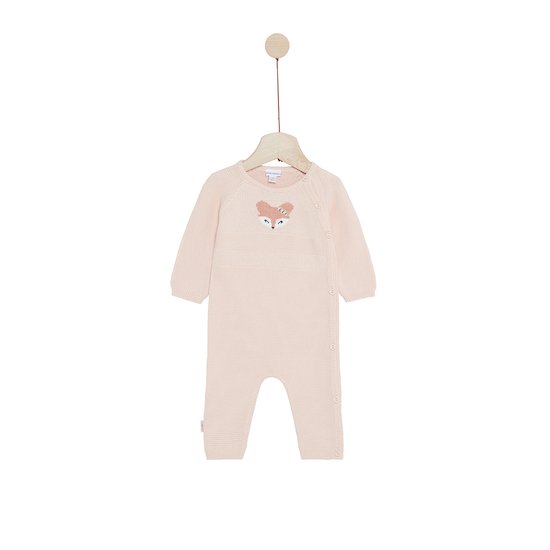 Petit Cocon Mignon Combilongue en tricot   Rose        de               P'tit bisou