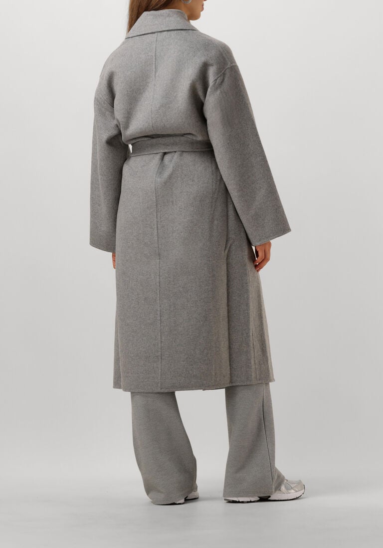 grijze summum mantel long coat wool classic