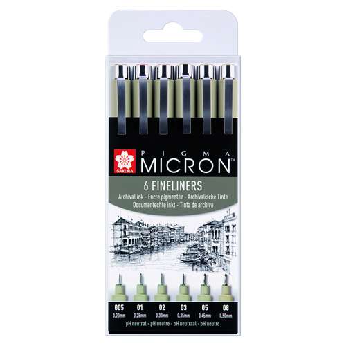 SAKURA® PIGMA MICRON™ Fineliner-Sets, schwarz