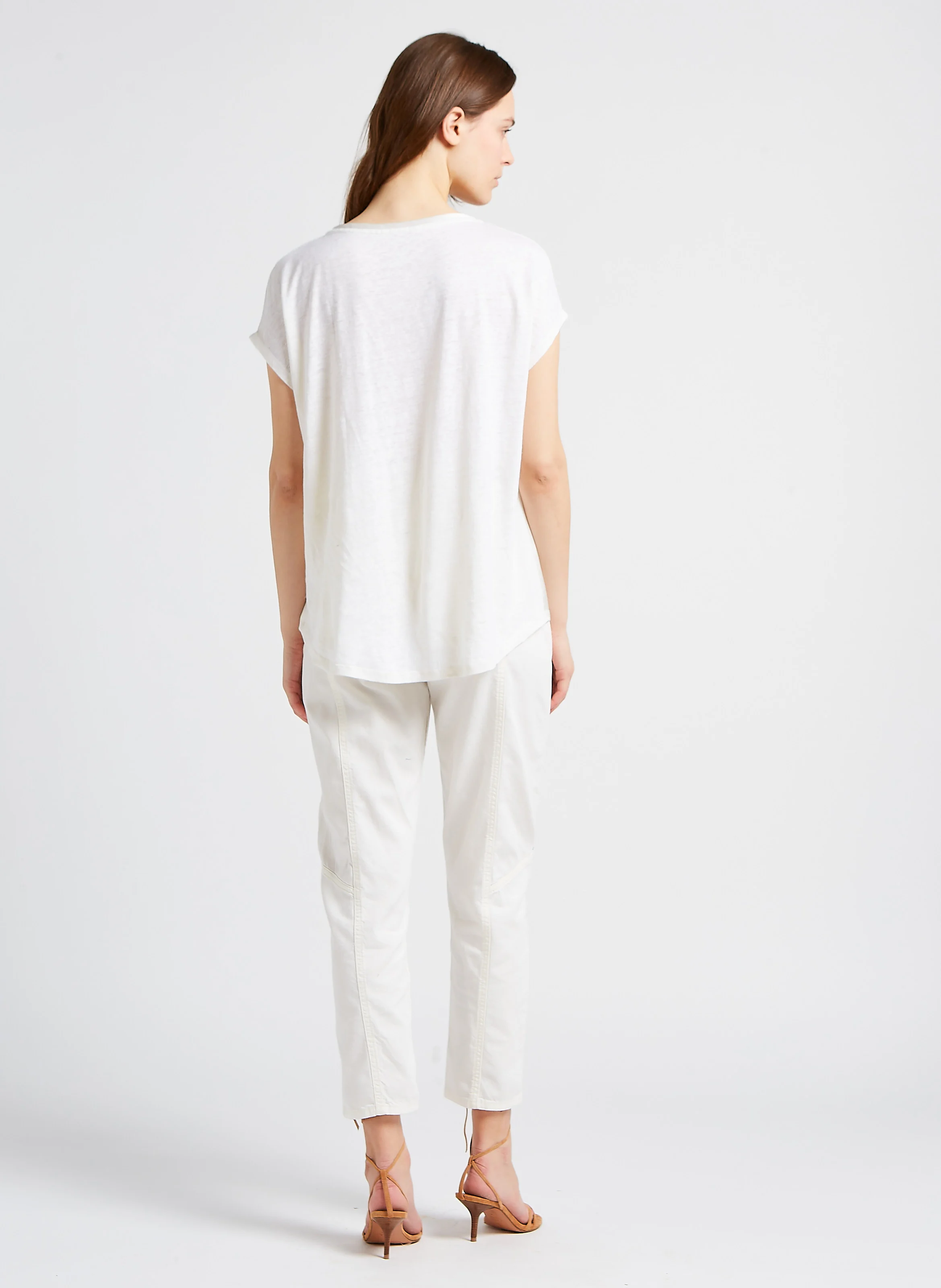 OMNY - Pantalon droit en coton| Blanc