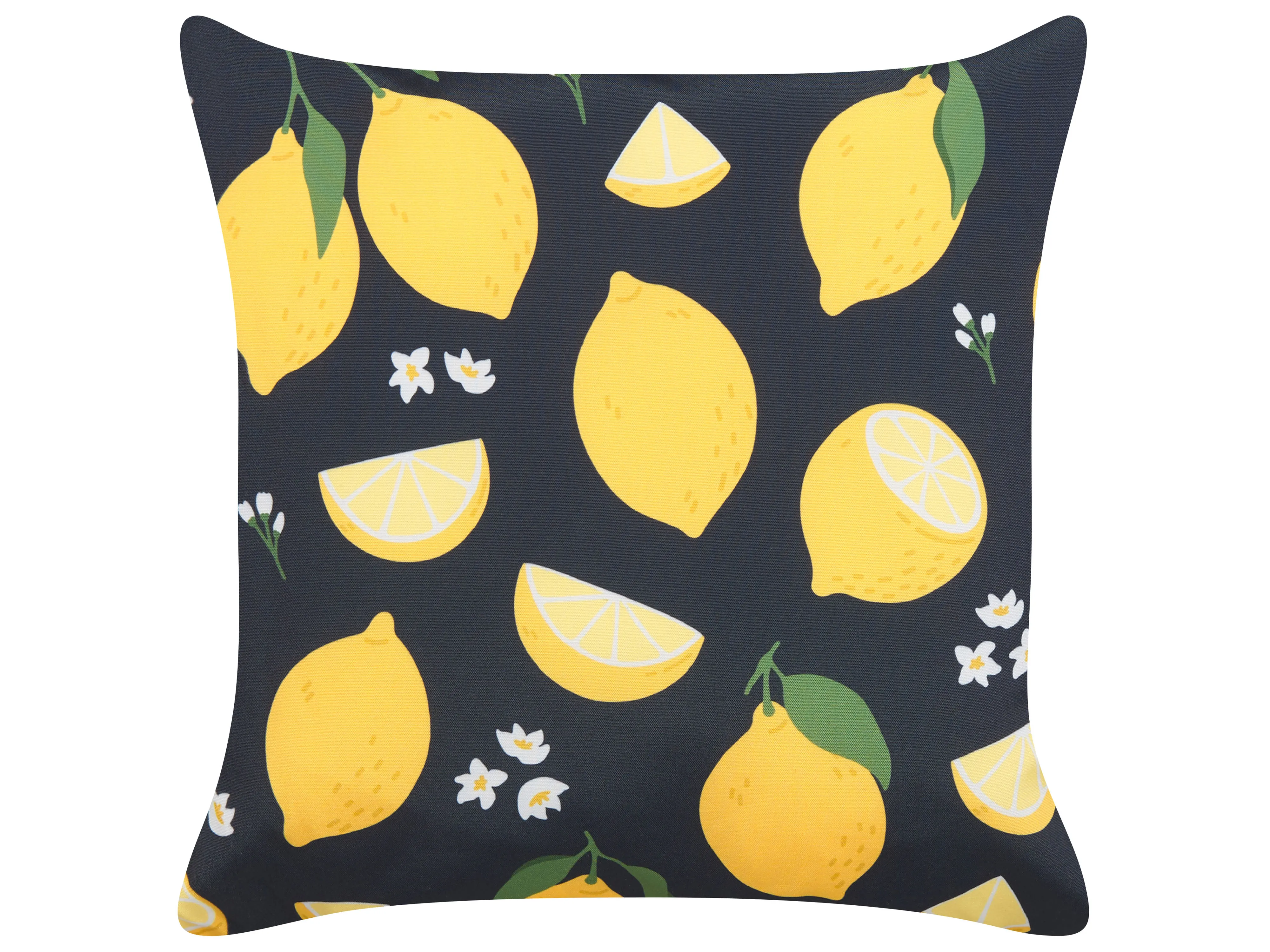Set van 2 sierkussens CITRUS 45 x 45 cm Zwart bladpatroon