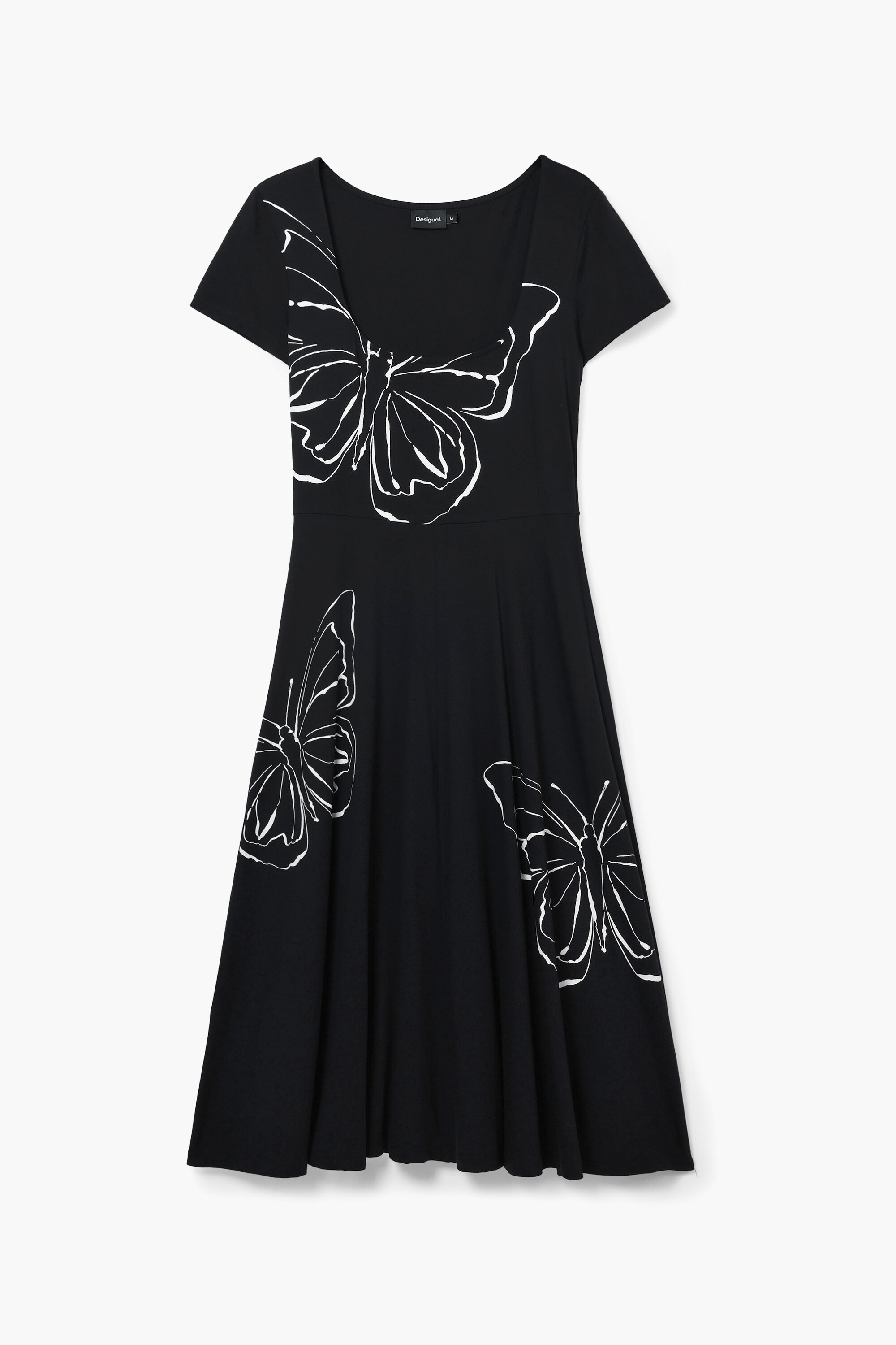 vestido midi borboleta