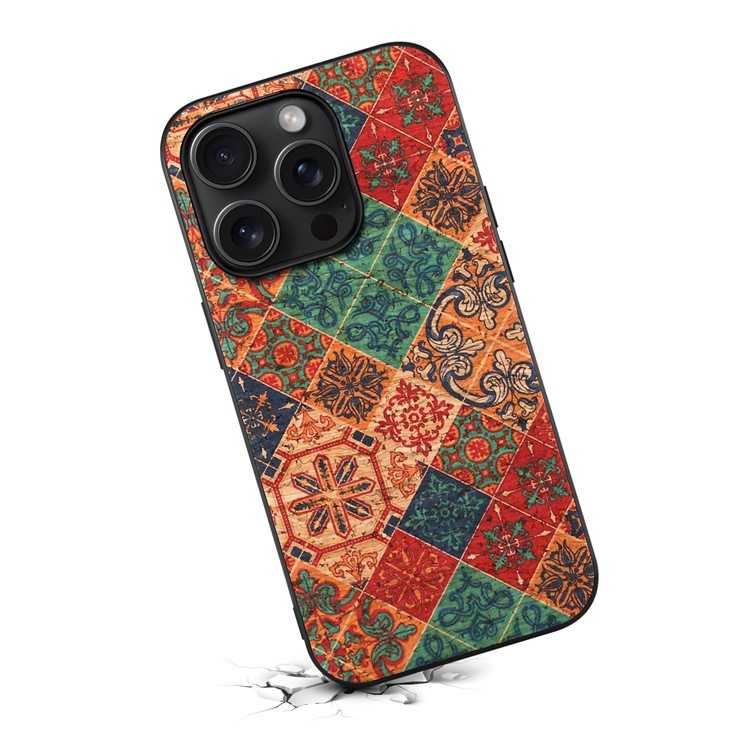iPhone 15 Pro Max Hybrid Leder Hardcase Hülle im Vintage Mandala Look - Style 4