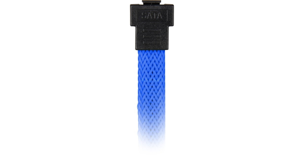 SharkoonSata III 90° sleeve kabel  (Blauw, 0,6 meter)