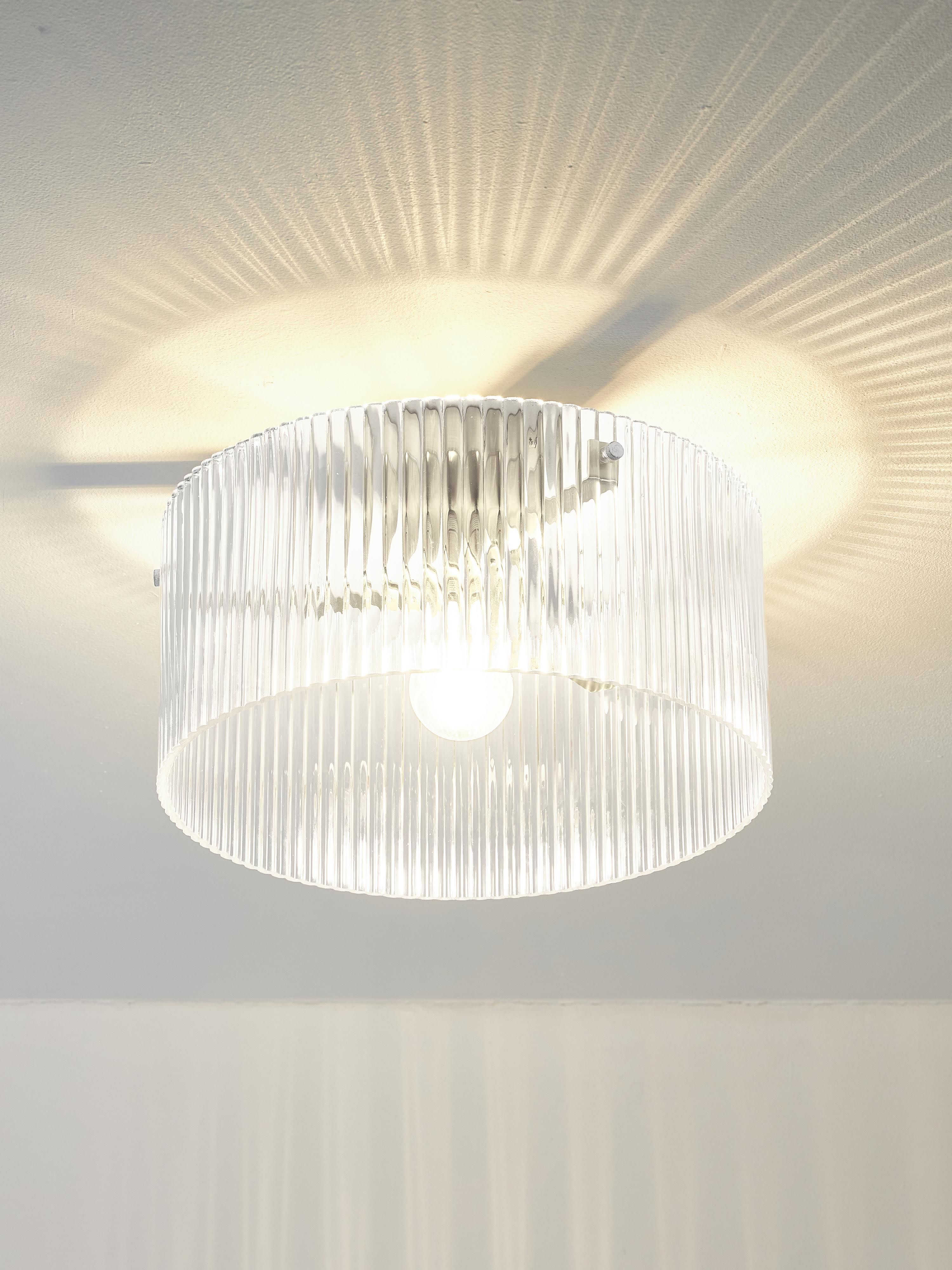 Plafondlamp Emmi van geribbeld glas
