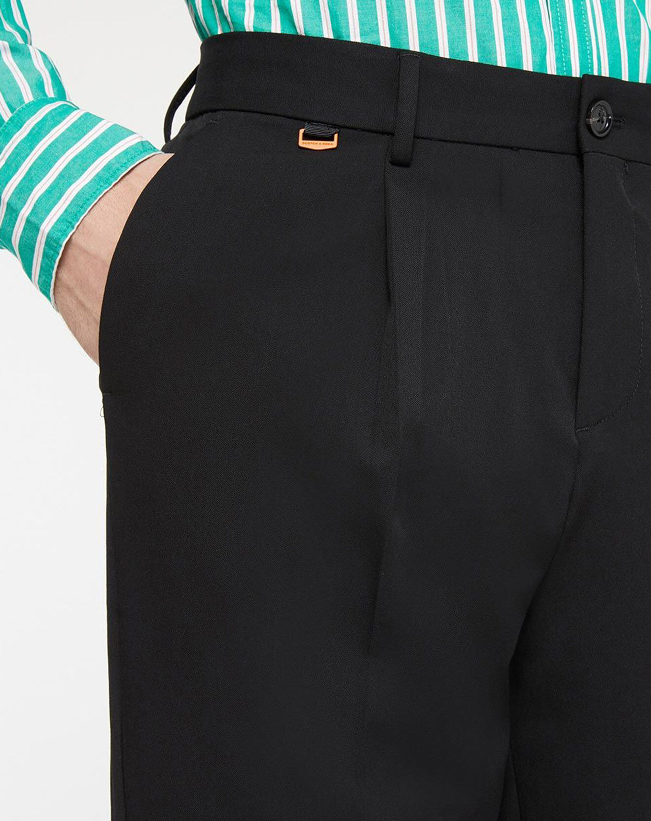 Scotch & Soda Pantalon Slim Fit Fave à pinces noir