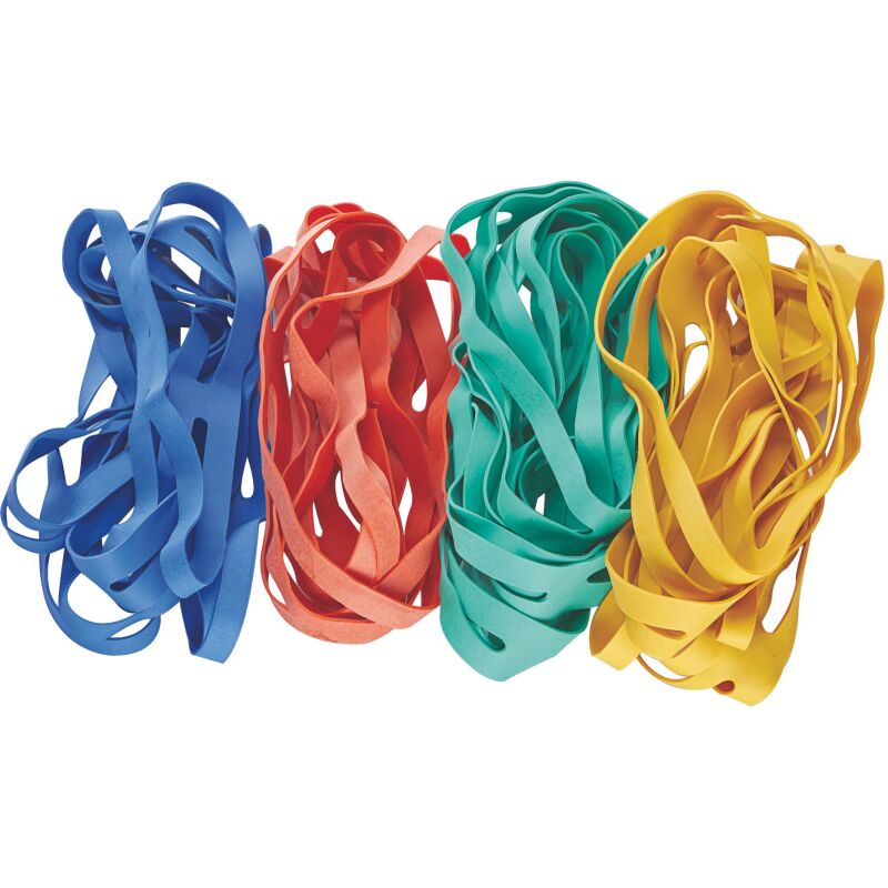 Elastiques en croix couleurs assorties 200 x 25 mm - Boîte de 25