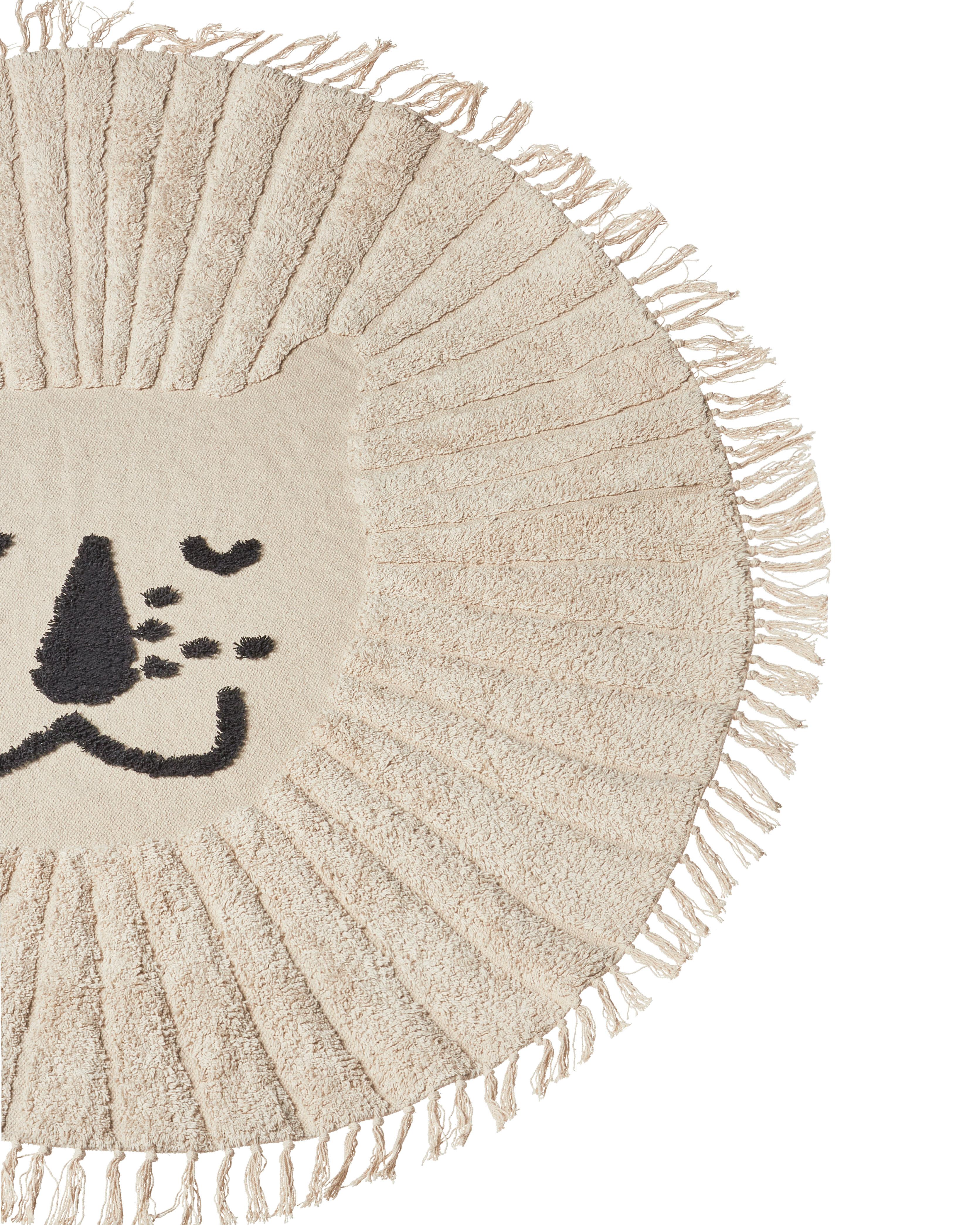 Kindervloerkleed BADHANI Beige ø 140 cm Katoen