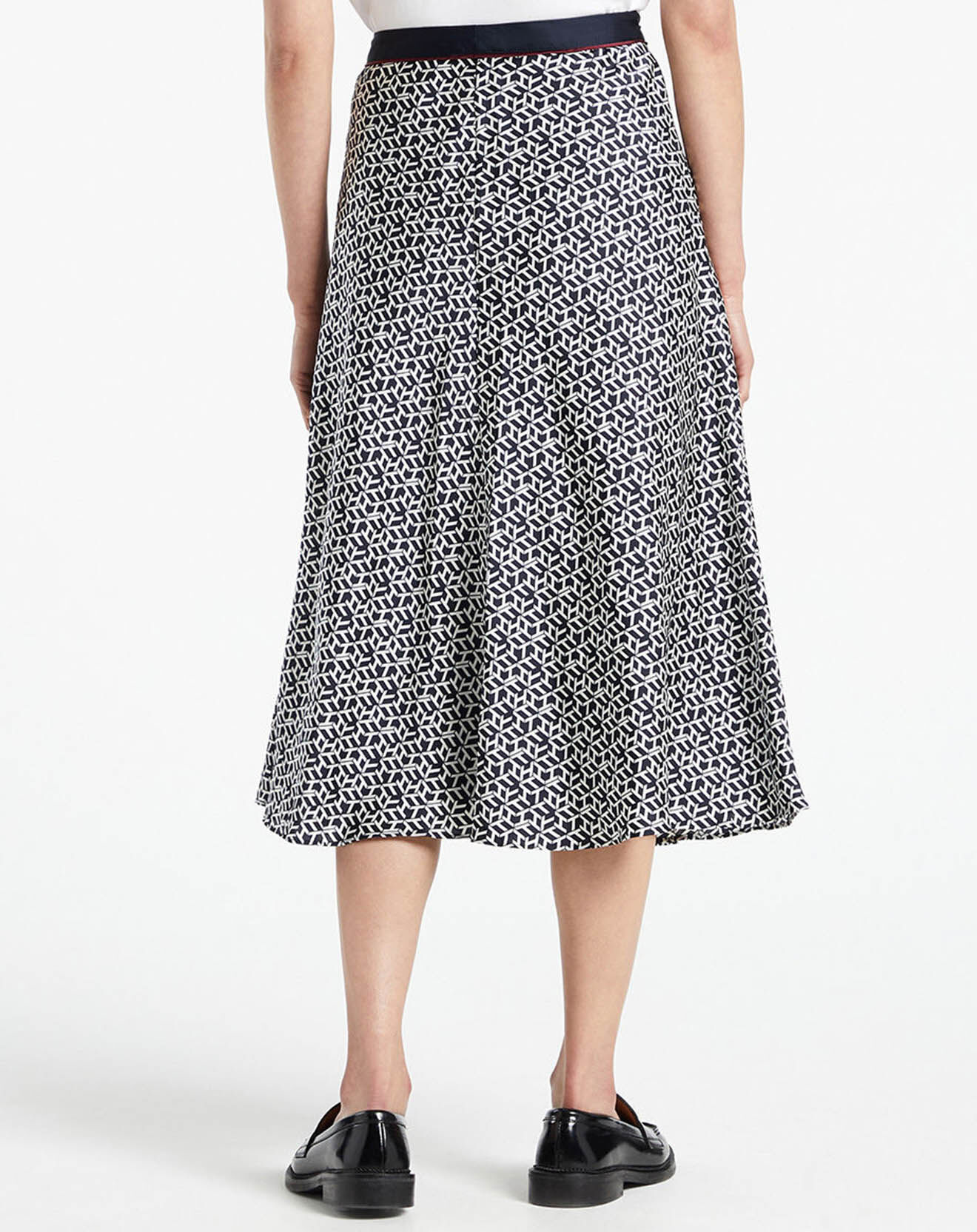 Tommy Hilfiger Jupe midi fluide Icon imprimée noir/blanc