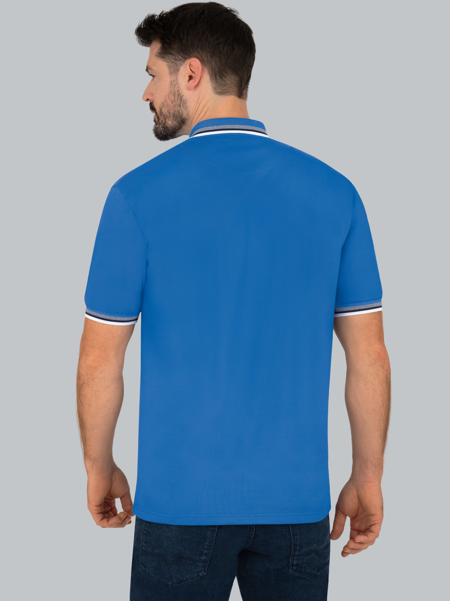 Poloshirt mit Reißverschluss Electric-blue