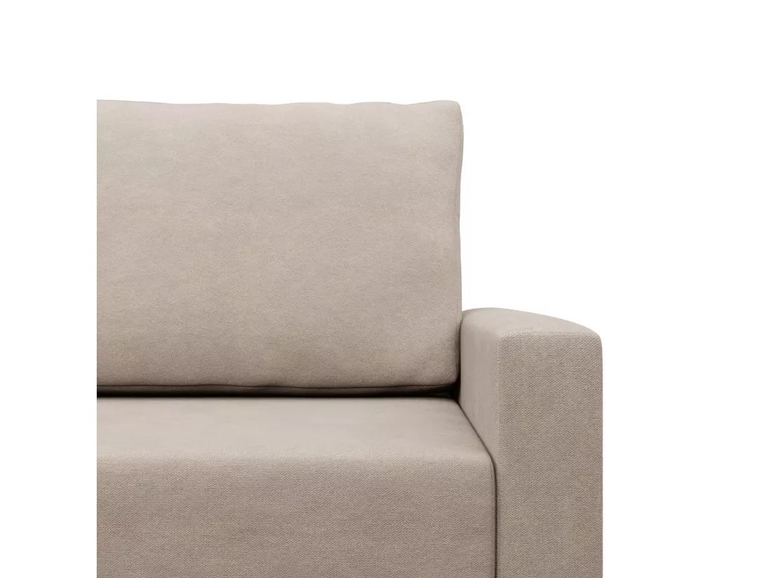 Grand Canapé d'angle en U avec fonction sommeil, Coussin réversible, Beige