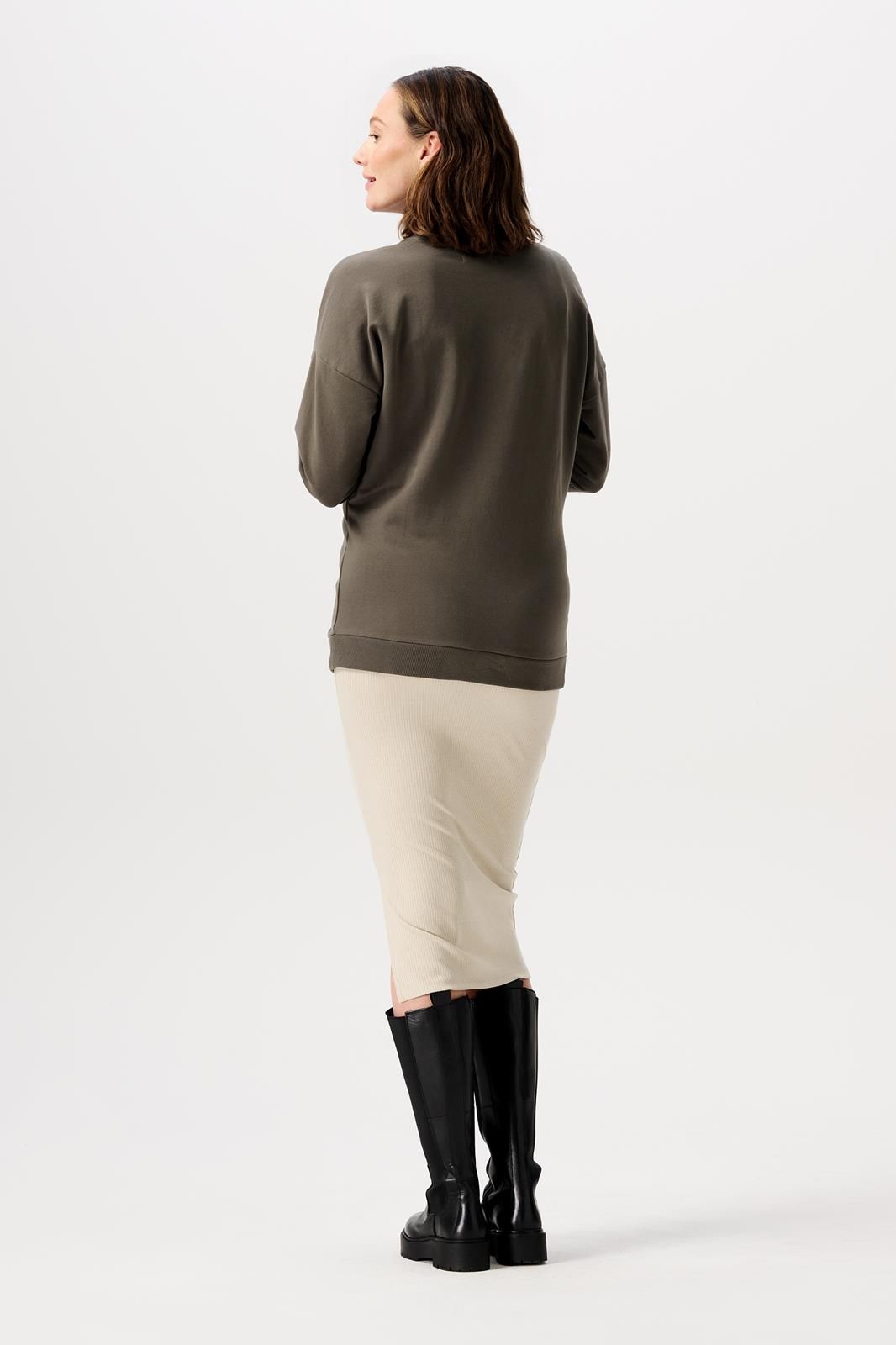 Noppies Maternity Trui met voedingsfunctie Lesy - Olive