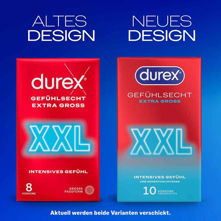 Durex Gefühlsecht XXL Kondome, 10 St