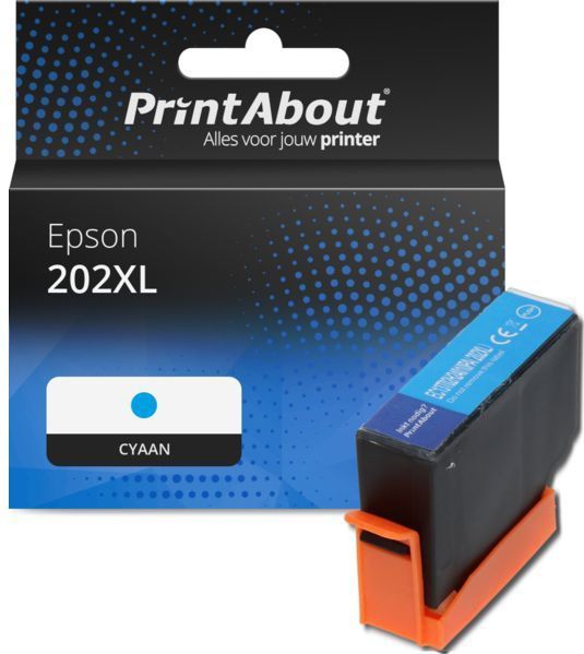 PrintAbout huismerk Inktcartridge 202XL (C13T02H24010) Cyaan Hoge capaciteit Geschikt voor Epson