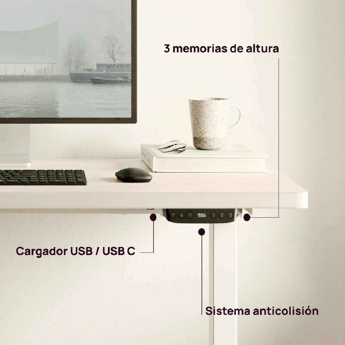 ELEVA Bureau assis-debout - Noir