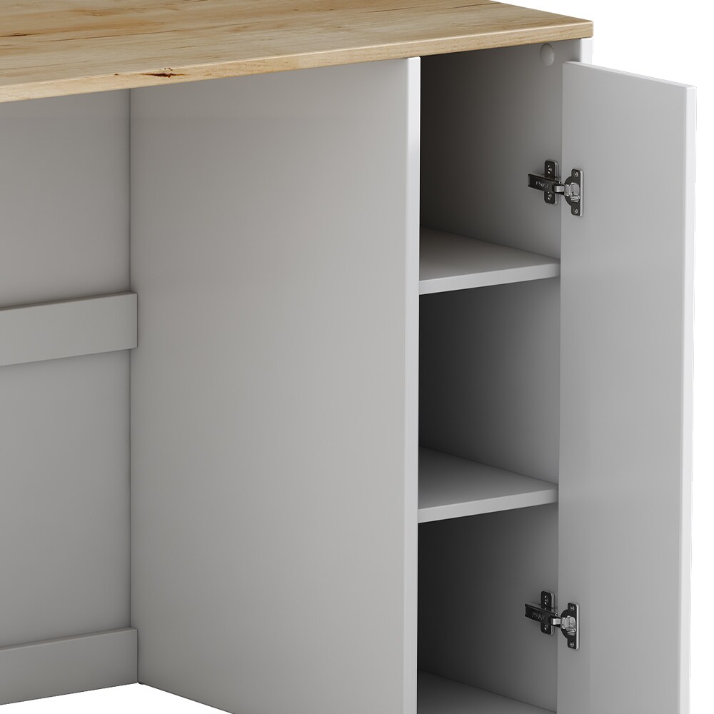 Oskar-Store Waschmaschinenschrank Viktor 93,5 x 60 cm, Eiche Weiß, Badschrank