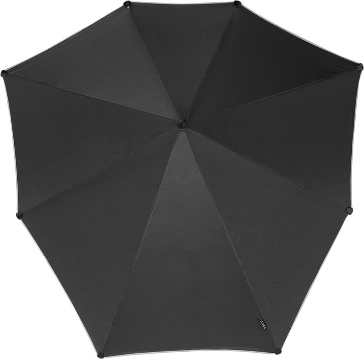 Senz Senz Large stick storm umbrella pure black reflective Pure black reflective